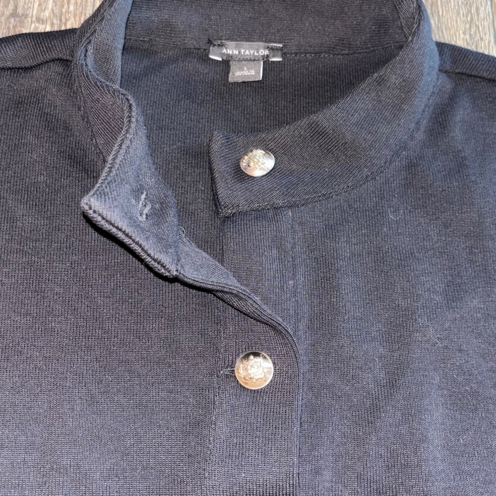 NWOT Ann Taylor 💯 Cotton Lightweight Button-up Jacket Sz Large - Picture 3 of 8